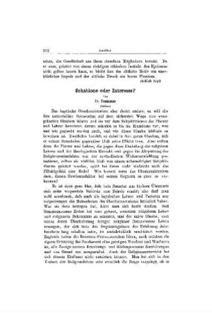 Schablone oder Interesse? : (Schluss)