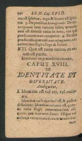 Caput XVIII. De Identitate Et Diversitate.