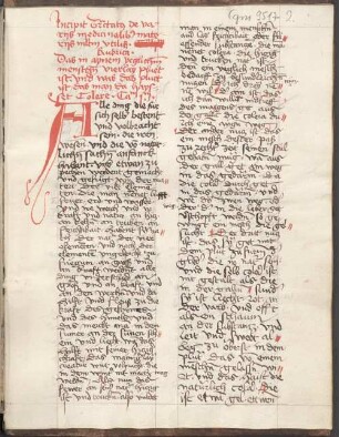 Tractatus de variis medicinalibus. Deutsche Aderlassschrift - BSB Cgm 9517