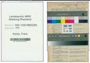 Entnazifizierung Franz Kochs , geb. 15.07.1894 (Bergmann)