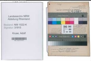 Entnazifizierung Adolf Kruse , geb. 29.06.1889 (Postbeamter)