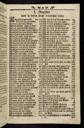528a-528k, I. Register derer in diesem Buche befindlichen Lieder.