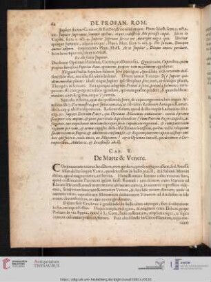 Cap. V: De Marte & Venere.