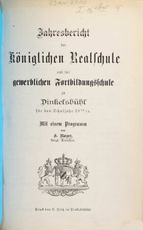 Jahresbericht über die Königlichen Realschule : für das Schuljahr ..., 1878/79