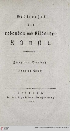 Zweyten Bandes zweytes Stück