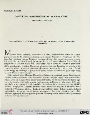 1: Muzeum Narodowe w Warszawie : zarys historyczny