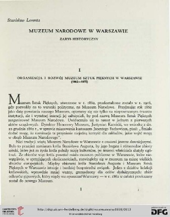 1: Muzeum Narodowe w Warszawie : zarys historyczny