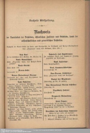Sechste Abtheilung