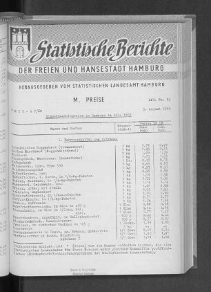 Einzelhandelspreise in Hamburg im Juli 1960 : Lfd. Nr. 24