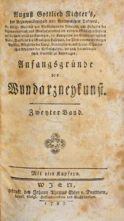Anfangsgründe der Wundarzneykunst, 2