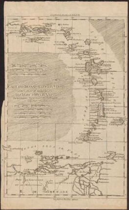 Carte Des Isles Antilles ou du Vent, Avec La Partie Orientale Des Isles Sous Le Vent