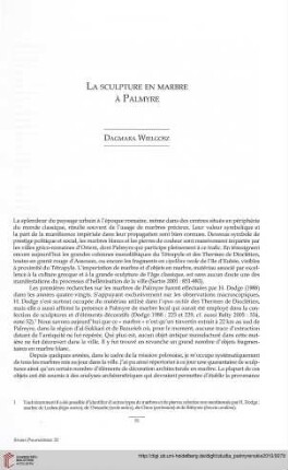 11: La sculpture en marbre á Palmyre
