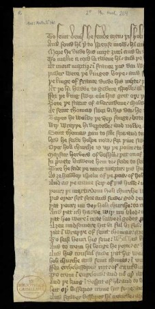 Life of Saint Thomas of Canterbury (Becket) (Fragment)