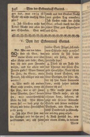 V. Von der Erkenntniß Gottes.