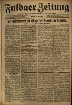 Ausgabe vom Freitag, den 07. Juli 1922.