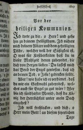 Vor der heiligen Kommunion.