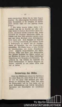 Verwertung des Obstes.
