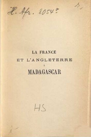 La France et l'Angleterre à Madagascar