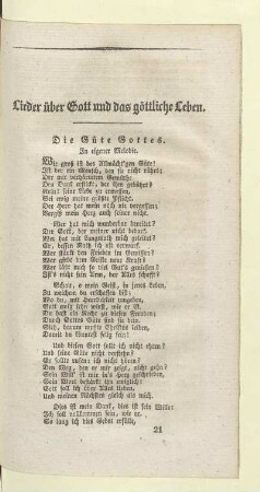 Lieder über Gott und das göttliche Leben