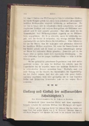 Umfang und Einfluß der missionarischen Schultätigkeit