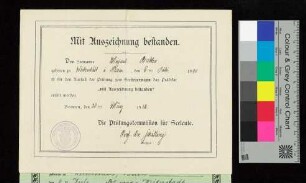 Zeugnis - Mit Auszeichnung bestanden