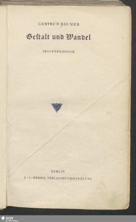 Gestalt und Wandel : Frauenbildnisse