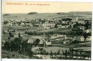Seifhennersdorf. Blick von der Burgbergswarte auf Seifhennersdorf