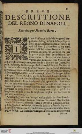 Breve Descrittione del Regno di Napoli