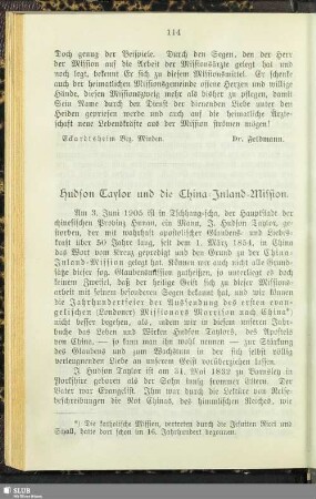 Hudson Taylor und die China-Inland-Mission