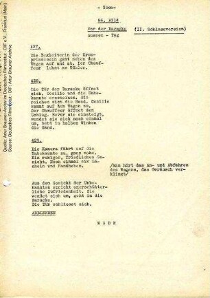 Drehbuch (Auszug)
