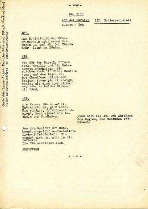 Drehbuch (Auszug)