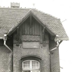 Cottbus. Straßenbahndepot, Berliner Straße 58/60, um 1905. Verwaltungsgebäude. Erkergiebel