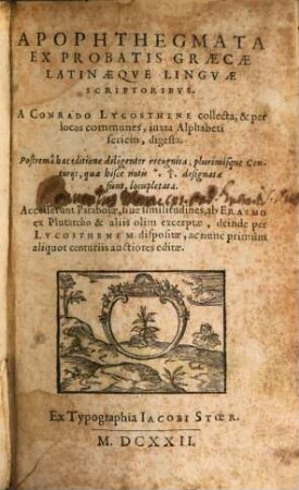 Apophthegmata Ex Probatis Graecae Latinaeqve Lingvae Scriptoribvs