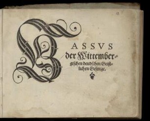 Johann Walter: Wittembergisch deudsch Geistlich Gesangbüchlein. Bassus