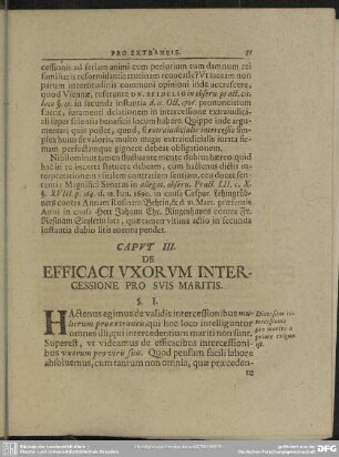 Caput III. De Efficaci Uxorum Intercessione Pro Suis Maritis