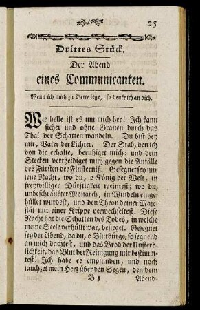 Drittes Stück. Der Abend eines Communicanten.