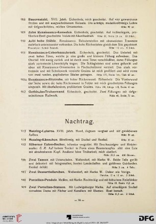 Nachtrag (Nr. 913-923)