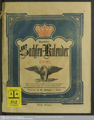 1880: Allgemeiner Sachsen-Kalender
