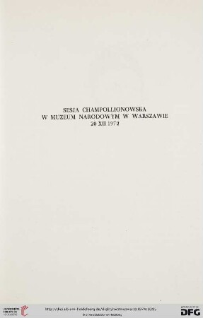 Sesja Champollionowska w Muzeum Narodowym w Warszawie, 20 XII 1972