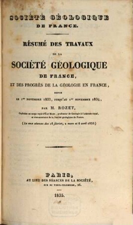 BSGF : earth sciences bulletin. 6, 6. 1834/35