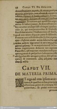 CAPUT VII. DE MATERIA PRIMA.