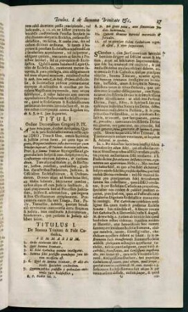 17-50, Titulus I. De summa trinitate, & fide catholica - Titulus II. De constitutionibus