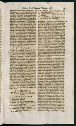 17-50, Titulus I. De summa trinitate, & fide catholica - Titulus II. De constitutionibus