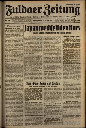 Erste Ausgabe vom Sonntag, den 24. Mai 1936.