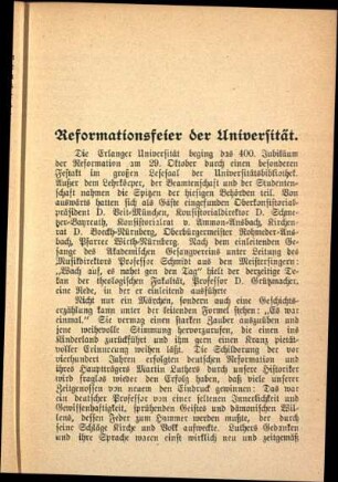 Reformationsfeier der Universität.