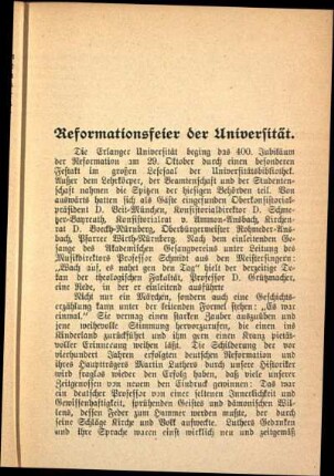 Reformationsfeier der Universität.