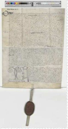 Otto Hermanni, Commissar des Propstes von St. Johannis, investiert auf Grund der Präsentationsurkunde den Presbiter Theod. Steding mit einer Vikarie am Hochaltar zu St. Gertruden [lat].