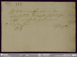 Eigenh. Brief von August Wilhelm von Schlegel an Buchhandlung Eduard Weber , Bonn, 22.06.1824