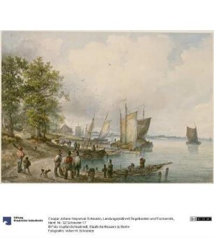 Landungsplatz mit Segelbooten und Fischervolk