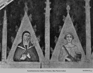 Polyptychon mit einer stehenden Madonna, umgeben von Heiligen und dem segnenden Christus